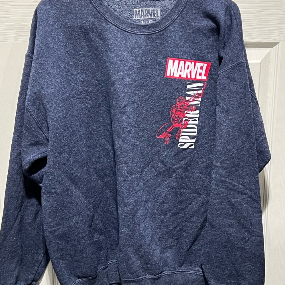 Marvel Spider-Man Graphic Crewneck Sweater - Dark Blue and Red